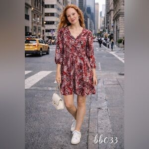 Calvin Klein Boho Geometric Floral Dress • Size 10